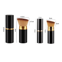 Pinceau de maquillage rétractable personnalisé à poils synthétiques pour poudre libre, blush et cosmétiques visage