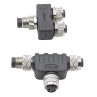 Impermeable M8 Circular Din Conector Y-Splitter T-Connector 3 Pin 1 Macho 2 Hembra Adaptadores Electrónicos Proveedores Conector