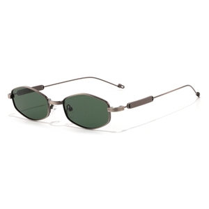 Lunettes de soleil ovales à monture intégrale noire, verres foncés, protection UV 100%, unisexe, pour adultes, style tendance - Product Image 5