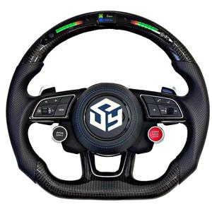 Volant de direction en fibre de carbone LED pour Audi A4L A6L A5 A3 A7 Q5 Q7RS3 RS4 <span class=keywords><strong>S4</strong></span> S5 S6 RS3 RS5 RS7 R8, volant de voiture personnalisé - Product Image 6