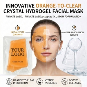 Masque facial en cristal translucide orange à haute marge <span class=keywords><strong>de</strong></span> profit, faible MOQ, personnalisation, masque en <span class=keywords><strong>feuille</strong></span> <span class=keywords><strong>de</strong></span> collagène pour le soin <span class=keywords><strong>de</strong></span> la peau - Product Image 1