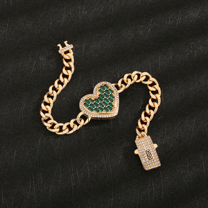 Gioielli alla Moda Bracciale con Charm a Forma di Cuore Placcato Oro 14K per Uomini Donne Coppie - Product Image 6