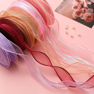 Fishtail Yarn <b>Ribbon</b> 4Cm Wide Colorful Organza <b>Ribbon</b> For DIY Crafts And Bow Making 1 Meter Pack - Product Image 2