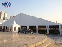 Tente de réception de luxe transparente COSCO pour 500 personnes, idéale pour mariages, dîners et stockage