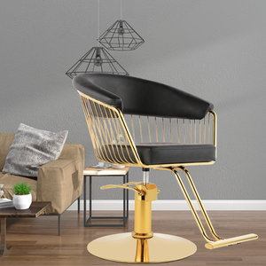 Gouden Kappersstoel Met Ronde Rugleuning Woonkamer Draaibare Fauteuil Goedkope Salon Beauty Spa Meubels Hot Sale - Product Image 1