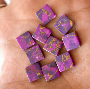 Compre Cabujón de Cobre Púrpura Natural de Forma Cuadrada de 12mm, Disco Plano, Gema para Fabricación de Joyas, Colgantes, Anillos, Pulseras, Piedra de Nacimiento, Personalizado - Product Image 4
