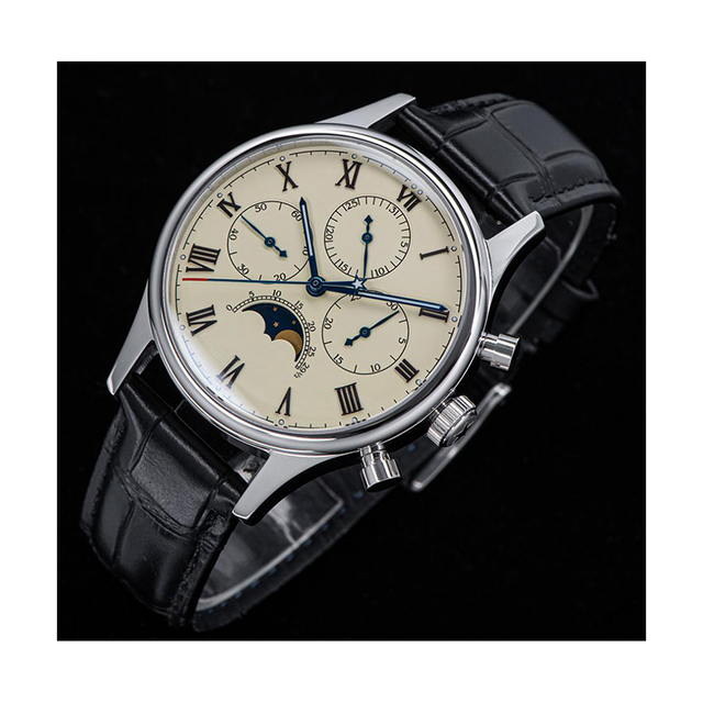 Design & Custom Similar Calendar Chronograph Moon Phase Luminous Mechanical Business Steel Batch Watches for Guest's Own Brand