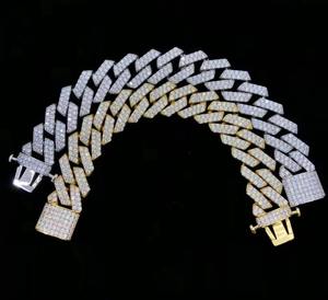 Pulsera Cubana de Diamantes Completos de 6 Quilates para Mujer, Chapada en Plata, con Incrustaciones de Circonitas Cúbicas, Joyería Fina para Fiestas - Product Image 1