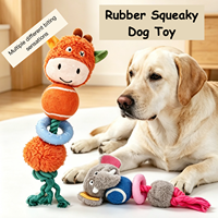 Jouets pour chiens en caoutchouc résistant aux morsures, en forme de ballon de tennis, avec corde en coton épaisse, girafe, éléphant