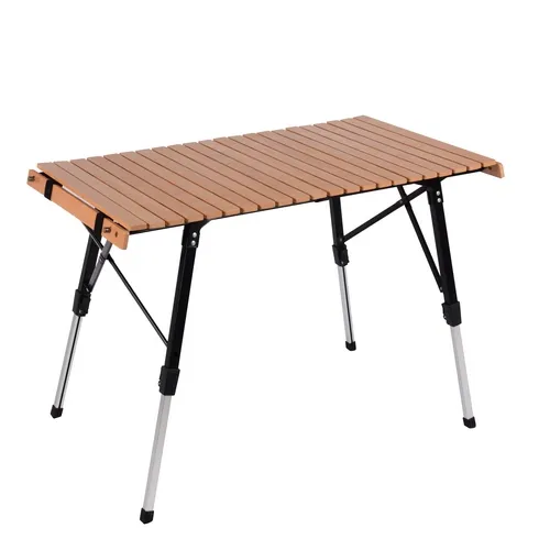 Hot Outdoor Klapp kann Höhe Tisch Stuhl Picknick OEM/ODM Bambus Holz Serie 2ft/4ft Größe tragen quadratische Klapptische einstellen