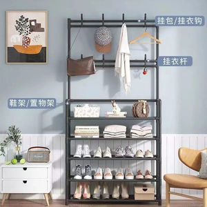 Multi Functional Floor <b>Standing</b> Coat Rack Shoe Storage Rack Minimalist Design Rectangular Shape Versatile Use For Entryway - Product Image 4