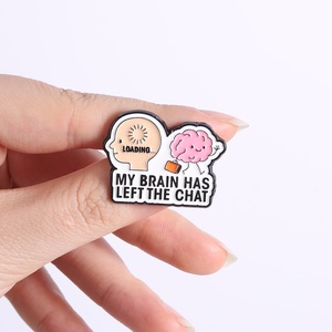 Pin de esmalte divertido con cita de humor: Mi cerebro ha salido del <span class=keywords><strong>chat</strong></span>. Broche, insignia de solapa, joyería de moda, regalo para amigos. - Product Image 4