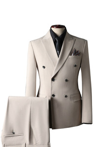 Costume à double boutonnage abricot <span class=keywords><strong>pour</strong></span> hommes Nouveau décontracté coréen meilleur <span class=keywords><strong>homme</strong></span> <span class=keywords><strong>tenue</strong></span> costume de <span class=keywords><strong>mariage</strong></span> du marié <span class=keywords><strong>pour</strong></span> hommes - Product Image 1