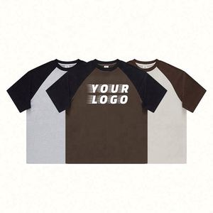 High Quality Blank Mixcolor Unisex Custom Print Logo Cotton American Retro Style Tshirts for Men Summer - Product Image 1