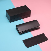 Lunettes de soleil à verres teintés, lunettes optiques pour myopie - Étui souple en cuir PU noir de style mondial, portable, neuf, fabriqué en Chine