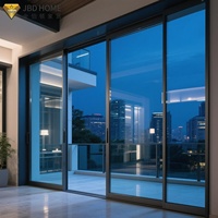 Porte coulissante en aluminium thermolaqué au design moderne, avec double vitrage trempé, insonorisée, pour l'intérieur de la maison - Prix de gros