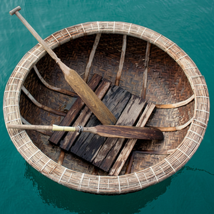 Coracle de Bambú Vietnamita Hecho a Mano, Bote de Pesca Redondo Tradicional, Coracle de Bambú Tejido Natural para Decoración de Turismo y Resorts - Product Image 1