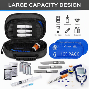 Bolsa Refrigerante para <span class=keywords><strong>Insulina</strong></span> con Logotipo Personalizado, Bolsa Refrigerante para <span class=keywords><strong>Insulina</strong></span>, Estuche de Transporte para <span class=keywords><strong>Insulina</strong></span> de Aluminio Duradero con Revestimiento de EVA + Cuero PU - Product Image 3