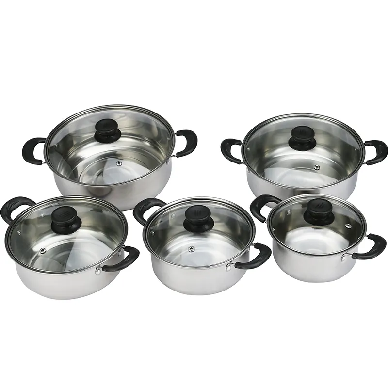 2023 bếp Cookware Set Chất lượng cao thép không gỉ soong với kính bìa, Chứng Khoán nấu ăn nồi