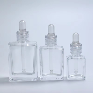 Botellas de Vidrio Cuadradas y Rectangulares de Lujo de 15ml, 30ml, 50ml y 100ml con Gotero y Cuello Transparente para Suero y Aceite Esencial - Product Image 2