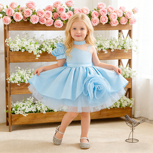 MQATZ ODM Vestito Estivo per Bambine con Design Floreale, Abito da Festa di Compleanno per <span class=keywords><strong>Bambina</strong></span> di 1 Anno AL3102XZ - Product Image 2
