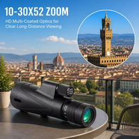 Télescope monoculaire haute puissance HD 10-30X52 avec zoom, réglage manuel de la mise au point, étanche à 1000 m, pour la chasse en plein air et l'observation des oiseaux