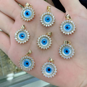 Серебряная подвеска CZ8626 18K с фианитами, украшенная фианитом, «Мама-паук», кулоны с фианитами, «турецкие злые глаза», Очаровательная подвеска с защитой от сглаза - Product Image 2