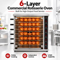 Four à rôtir électrique rotatif pour poulet entier, idéal pour les buffets d'hôtel (6 broches)