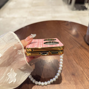 Funda de teléfono con tapa de patrón tejido de lujo para Samsung para Galaxy Z Flip 7 para <span class=keywords><strong>Huawei</strong></span> Nova Flip para Xiaomi Mix Flip-Material de PC - Product Image 5