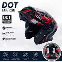 Casques de moto rabattables, accessoires intelligents personnalisés unisexes à double visière de style allemand avec homologation DOT