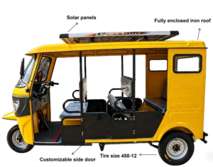 Triciclo Eléctrico de Pasajeros Africa Taxi de 9 Asientos, Motocicleta Tuk Tuk Motorizada de 3 Ruedas para Transporte Comercial de Pasajeros - Product Image 1