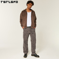 Pantalon en jean classique baggy léopard de haute qualité personnalisé pour hommes Jeans léopard surdimensionnés à jambes larges pour hommes