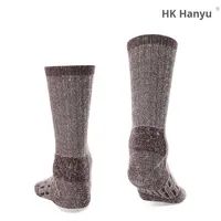 Chaussettes en laine mérinos pour femme Tube mi-haut Rembourrage chaud et résistant aux odeurs spécialement conçues pour l'alpinisme