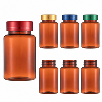 Bouteille capsule en plastique PET 120 ml, anti-lumière, avec logo personnalisé disponible, pour le stockage de compléments alimentaires et de produits de santé