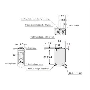 Sensor Fotoeléctrico Óptico Serie <span class=keywords><strong>CX</strong></span>, Detección de Puntos Láser por Reflexión Difusa, PNP/NPN, 12-24V, 10-300mm - Product Image 3