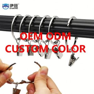 Anneaux de draperie de livraison rapide Clips de rideau Crochet Anneaux de rideau en métal avec clips - Product Image 1