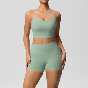 Tập Thể Dục Trang Phục Cho Phụ Nữ 2 Mảnh Liền Mạch Thể Thao Tank Top Scrunch Mông Tác Động Quần Short Phòng Tập Thể Dục Yoga Trang Phục Tập Thể Dục Thiết Lập Yoga Crop Top - Product Image 4