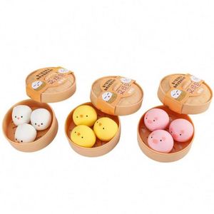 Juguete Antiestrés de TPR, 3 Piezas Coloridas de Cha Siu Bao, Juguete de Descompresión para Todas las Edades, Uso en Oficina y Hogar - Product Image 1
