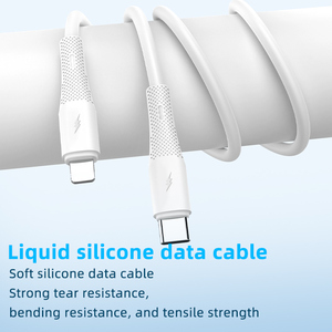 Câble de charge PD en silicone PVC de type C 3A de haute qualité, cuivre pur, 1m/2m, compatible avec les séries iPhone 11/12/13/14, ordinateurs iOS - Product Image 2