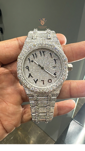 Montre pour homme en diamant moissanite, bijoux hip-hop brillants et étincelants, disponible à la vente - Product Image 1