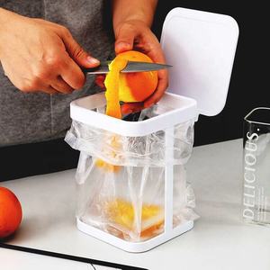 Nordic portable kitchen Mini Small metal desktop garbage bag holder rack Can dust bin per la cucina - Product Image 4