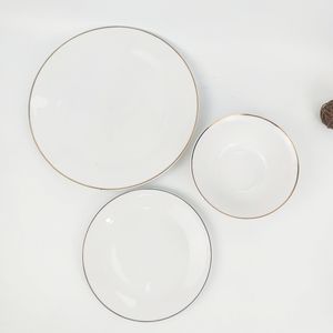Set di stoviglie in ceramica di forma rotonda con bordo dorato e zuppa rotonda e piatto piatto piatto personalizzato <span class=keywords><strong>piatti</strong></span> da tavola con Logo <span class=keywords><strong>18</strong></span> <span class=keywords><strong>pezzi</strong></span> - Product Image 4
