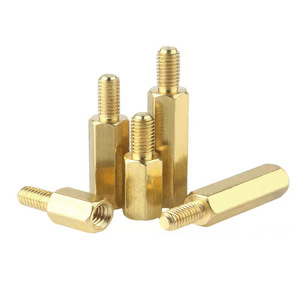 Pernos hexagonales de latón rojo dorado con rosca M2, pernos métricos de un extremo B1=1.25D Grado A para soporte de PCB e industria de la construcción - Product Image 2