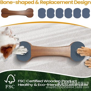 Tabla de madera portátil con forma de hueso para cortar uñas, nuevo estilo, tabla de madera portátil para rascar perros. - Product Image 5