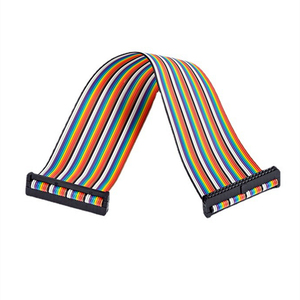 Kabel Rakitan IDC ke IDC 40Pin Berpelindung PVC Elektronik 2.54mm, Kabel Datar Pelangi - Product Image 4