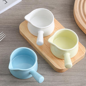 Jarra de leche de diseño japonés de cerámica con asa Mini taza plato de pudín tazón de salsa de cocina y condimento ecológico - Product Image 4