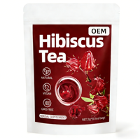 Thé aux herbes d'hibiscus certifié OEM/ODM - 20 sachets de thé de 2g chacun, ingrédients naturels, bien-être, santé, qualité alimentaire, certifié GMP/HACCP