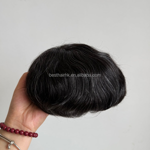 Fábrica Mayorista China: Sistema de Reemplazo Capilar Completo de Encaje para Hombre, Cabello Humano Natural Q6 Negro con Canas, Personalizado - Product Image 5