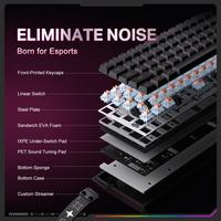Clavier mécanique ONIKUMA MT603 tri-mode, 68 touches, échangeables à chaud, sans fil 2,4 GHz, USB-C, clavier de jeu ARGB