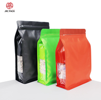 Pochette zippée prête à l'emploi, colorée, dorée, noire, rouge, avec fermeture à huit côtés, emballage plat, fond plat, sac de rangement en mylar pour aliments, thé